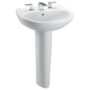 Toto Supreme Oval Basin Pedestal Bath Sink for 8" C Faucets Colonial White