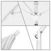 9' Matted White Collar Tilt Lift Fiberglass Rib Aluminum Umbrella, Olefin, Woven Granite