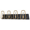 Triangulo 4-Light Bath, Aged Gold/Carbon