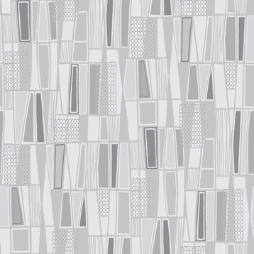 Gray Retro Geometric Wallpaper Bolt