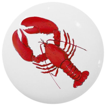 Lobster Ceramic Cabinet Drawer Knob