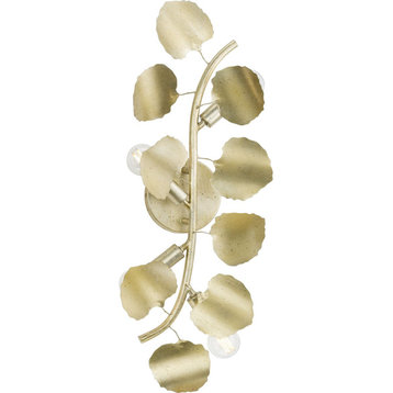 Laurel Collection 4-Light Transitional Wall Sconce, Gilded Silver