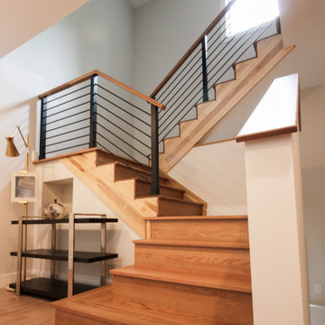 Project #71 | Modern Hickory Staircase with Horizontal Balustrade
