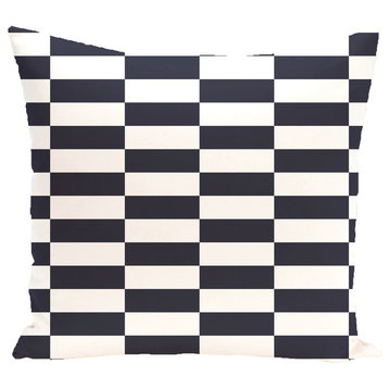 Stair Stepping Stripes Print Outdoor Pillow, Bewitching, 20"x20"