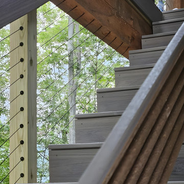 The Elegance and Utility of Muzata Black Stainless Steel Cable Railings in Villa