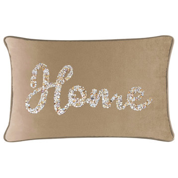 Sparkles Home Shell Home Pillow - 14x20" - Champagne Velvet