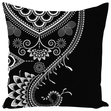 Boho Floral Ornate Throw Pillow, 20x20, With Insert