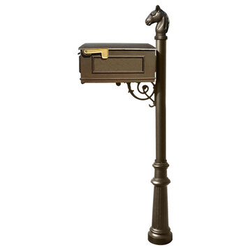 Mailbox Post System-Fluted Base, No Address Plates or Numbers, Bronze