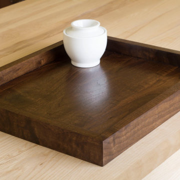 Rustic Wooden Tray with Handles, Walnut Tray, Tray for Ottoman,
