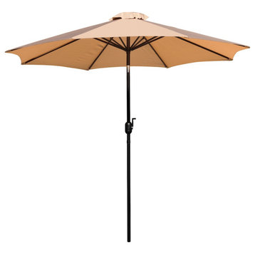 Flash Tan 9 FT Round Umbrella/1.5" Diameter Aluminum Pole/Crank & Tilt Function