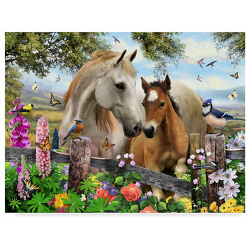 "Garden Horses" by Howard Robinson, Canvas Art