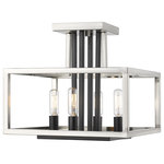 Z-Lite - Z-Lite 456SF-BN-BK Quadra - Four Light Semi-Flush Mount - Create a stylish aesthetic in a modern space withQuadra Four Light Se Brushed Nickel/Black *UL Approved: YES Energy Star Qualified: n/a ADA Certified: n/a  *Number of Lights: Lamp: 4-*Wattage:60w Candelabra Base bulb(s) *Bulb Included:No *Bulb Type:Candelabra Base *Finish Type:Brushed Nickel/Black