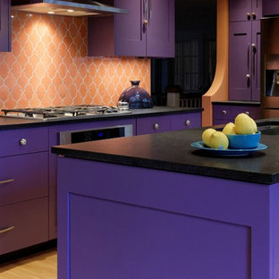 75 Beautiful Mediterranean Kitchen With Purple Cabinets Pictures