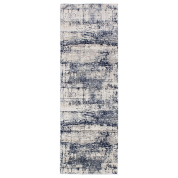 Noori Rug Lagoon Beige/Navy Rug, 2'7" X 8'0"