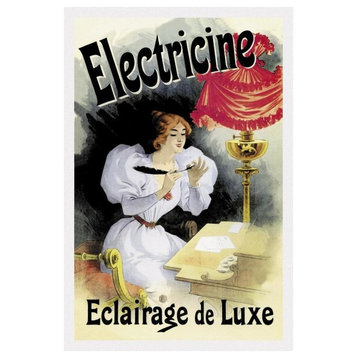 "Electricine - Eclairage de Luxe" Digital Paper Print by Jules Cheret, 18"x26"
