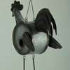 Distressed Metal Art Rooster Hanging Bird House
