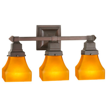 20W Bungalow Frosted Amber 3 LT Vanity Light