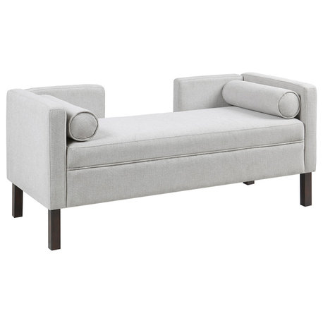 Madison Park Bradford Modern Open Back Upholstered Accent Bench, Grey