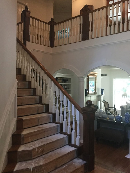 Stair Remodel Opinion White Wood Or Black Wrought Iron Spindles