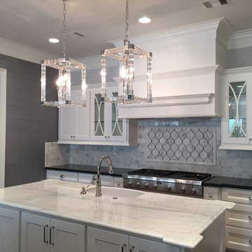 Noel's Fine Floors.
Custom backlash
3 x 6 marble
Water jet mosaic marble