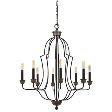 Lebrija 33.75" Height Metal Chandelier, Textured Bronze Finish