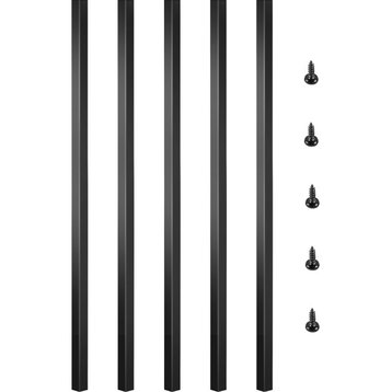 101 Pack Balusters Aluminum Deck Spindles, Black Square Staircase Balusters, 26 Inch