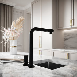 Pure Matte Black Pull Out Swivel Kitchen Tap - Kitchen Taps
