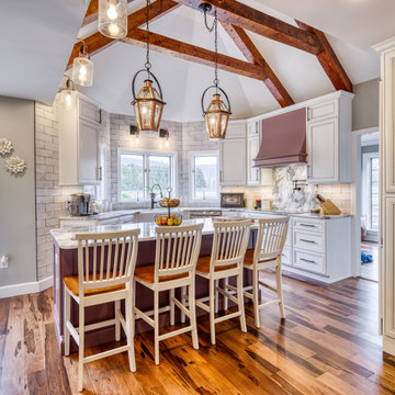 High Ceilings with Custom Wood Beams