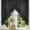 Ellis Curtain Stacey 60"x38" Ruffled Swag Curtain, Black