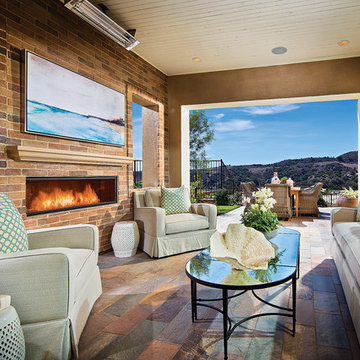 Weathered Brick Outdoor Living Space - Coronado Stone Products Thin Brick Veneer