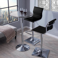 LumiSource Masters Adjustable Barstool With Swivel, Black PU Leather
