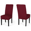 Raphael Deep Red Wooden Dining Chairs, Set of 2