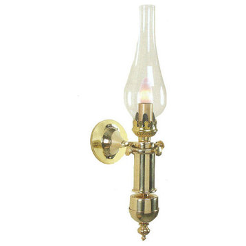 US J Box Ready - Gimbaled Electric Wall Sconce, Unlacquered Brass, Including Bac