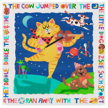 Cheryl Piperberg 'The Cow Jumped Over The Moon' Canvas Art, 14"x14"