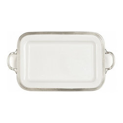 Arte Italica Tuscan Rectangular Tray with Handles - Dinnerware