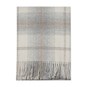 Awenda Alpaca Wool Checks Throw, Ivory/Tan