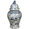 Temple Jar Vase Foo Dog Blue White Colors May Vary Variable Ceramic