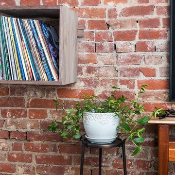 Walnut Record Display Shelves