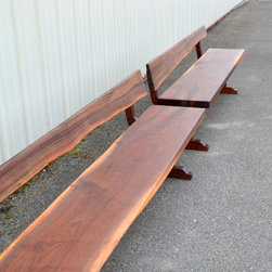 Walnut Benches with Backs - Dining Benches
