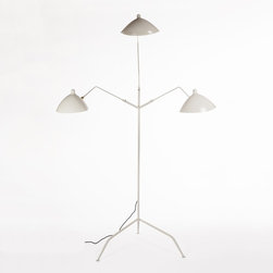 Astrom Three-Arm Floor Lamp | White / Brass - Floor Lamps