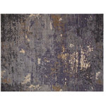 Bareens Designer Rugs - Contemporary Ziegler Slade Grey Ivory Wool&Silk Rug - 8'10'' x 12'1'' - Enhance the ambiance of your home with this magnificent Persian-influenced Turkish hand-knotted rug made by skilled artisans capable of creating the most exceptional vegetable dyes and hand-spun wool. This exquisite handmade rug is a one-of-a-kind  Kafkaz, otherwise identified as Chobi, Chobi Peshawar, Oushak, or Ziegler rug. These handmade rugs are crafted in Pakistan utilizing superior-quality wool imported from Australia, New Zealand, and Korea in two types of weaves: the Persian weave and the Mori weave. This rug is meticulously crafted by hand using the finest natural vegetable dyes extracted from local plants. The artisans use a blend of hand-spun local and fine merino wool, resulting in a rug with a compelling texture, higher lanolin content, and longer staple. The artisans occasionally incorporate natural or artificial silk into the pile to enhance specific motifs. The finished product is an awe-inspiring execution of flawless design and an understated palette that exudes elegance.