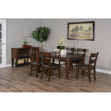 Sunny Designs Homestead 90" Wood Extension Dining Table in Tobacco Leaf
