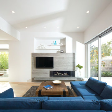 Concrete Overlay Fireplace