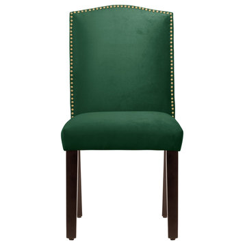 Powell Nail Button Camel Back Dining Chair, Mystere, Green