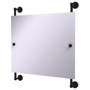 Waverly Place Landscape Frameless Rail Mounted Mirror, Oil Rubbed Bronze