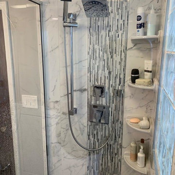 Transitional Bathroom with Subway Tiles