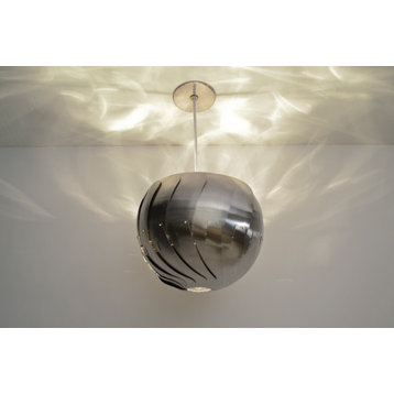 Iris Pendant Light 13" Stainless Steel, All Led Bulbs