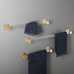 Acrylic and Brass Towel Bars | CB2 - Baby And Kids