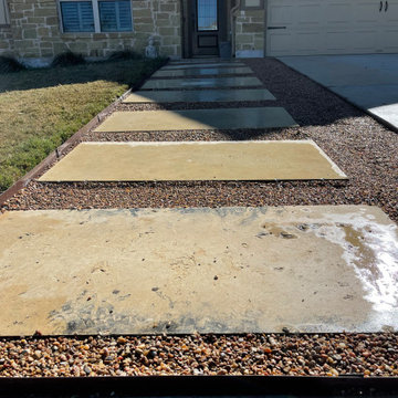 Concrete Steps with Gravel Inlay