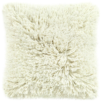 Shaggy Fur Decorative Pillow Cover Neutral Single 20x20